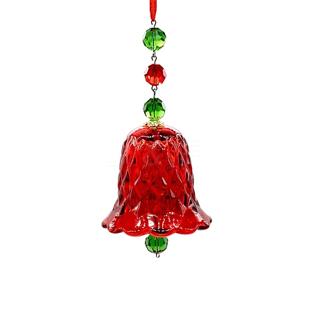 Glass Christmas Bell Hanging Ornaments PW-WG68048-01-1