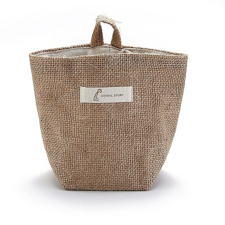 Foldable Cotton Linen Storage Basket DJ-HJEW-O003-01A-1