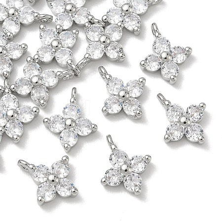 SHEGRACE Brass Cubic Zirconia Charms X-XGRQ4H448-680P-A-1