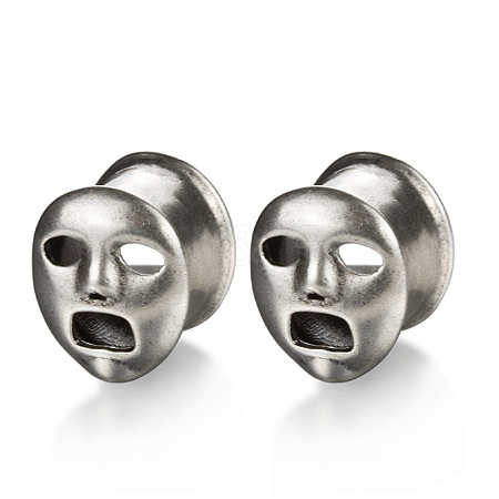 Halloween Ghost Face Brass and Alloy Ear Tunnels FS-WGACCDC-08-1