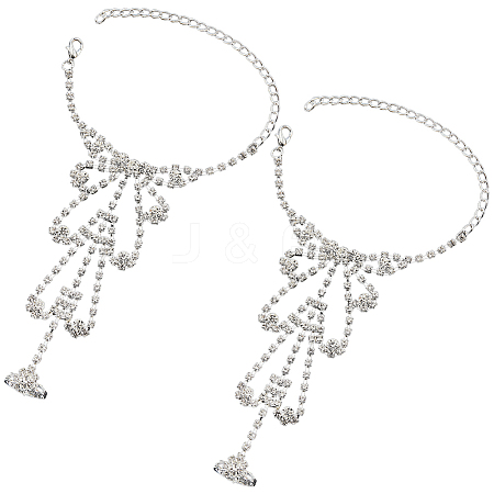 2Pcs Crystal Rhinestone Tennis Ring Bracelet BJEW-CN0001-17C-1