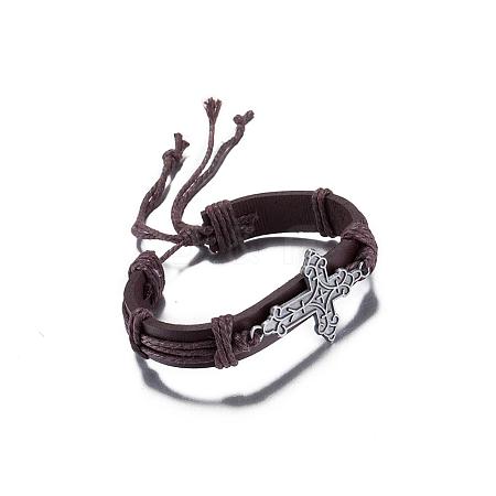 Adjustable Casual Unisex Leather Bracelets BJEW-BB15546-1