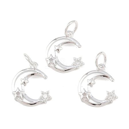 925 Sterling Silver Pave Clear Cubic Zirconia Charms STER-A049-08A-S-1