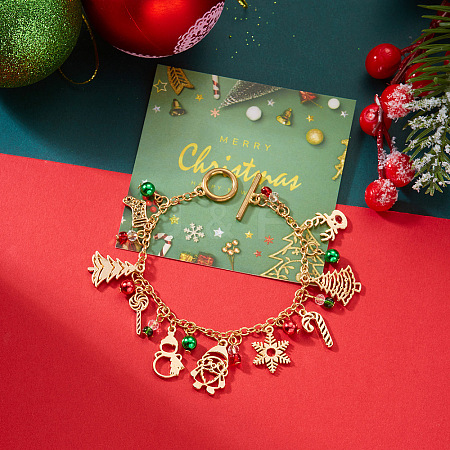 Christmas Alloy Beads Charm Bracelets FS-WGF0FCC-03-1