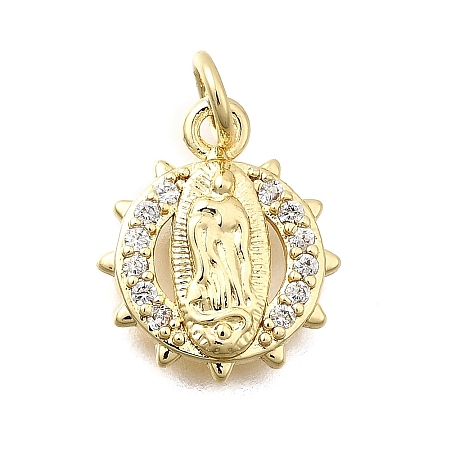 Brass Micro Pave Cubic Zirconia Pendants KK-P336-04B-G-1