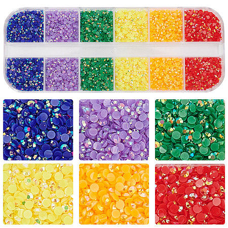 DICOSMETIC 1 Box Pointed Back Resin Rhinestone Cabochons MRMJ-DC0001-09-1