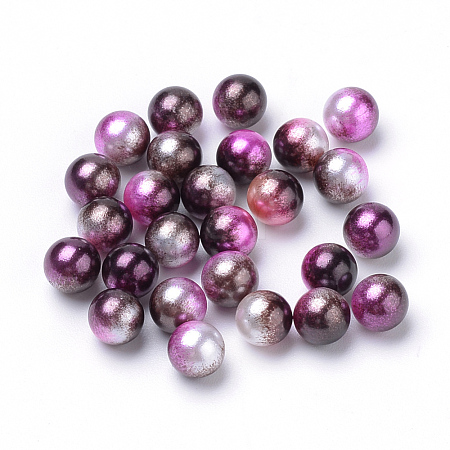 Rainbow Acrylic Imitation Pearl Beads OACR-R065-4mm-12-1