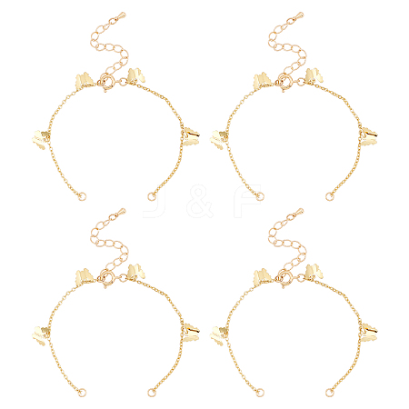 10Pcs Brass Curb Chains Bracelet Making AJEW-UN0001-19-1