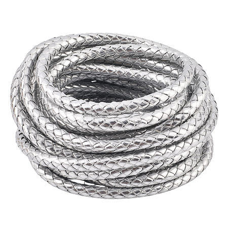 5M Braided Round PU Leather Jewelry Cord OCOR-GF0004-96B-04-1