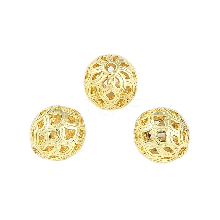 Brass Hollow Beads KK-A226-07B-G-1