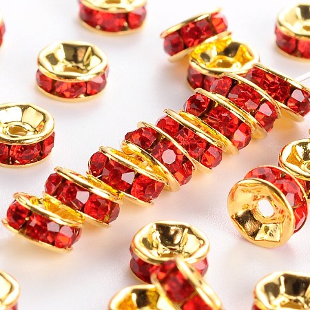 Brass Grade A Rhinestone Spacer Beads LS-RSB034NF-08G-1