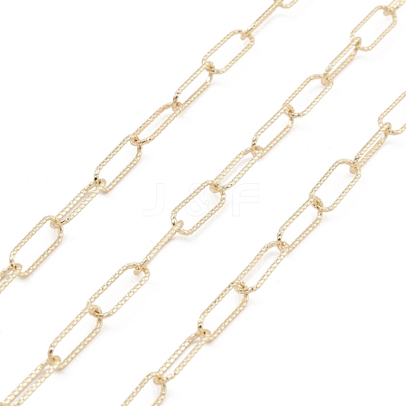 Brass Textured Oval Link Chains CHC-M025-26B-G-1