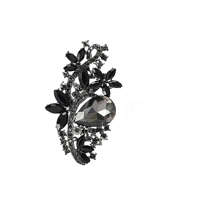 Flower Alloy & Glass Brooch PW-WGC0DFD-10-1