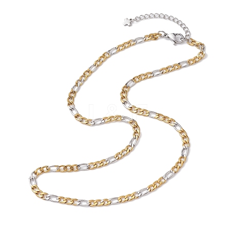 304 Stainless Steel Figaro Chains Necklaces for Men NJEW-435.0-JN05038-1