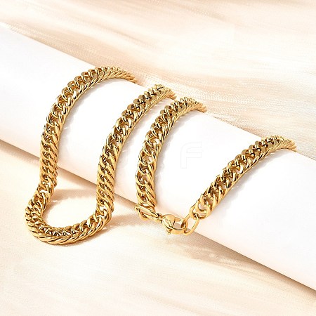 5.5MM 304 Stainless Steel Cuban Link Chain Necklaces for Men LS-NJEW-B134-08A-G-1