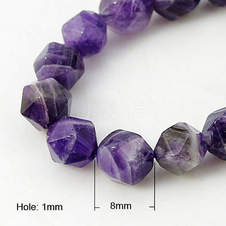 Natural Amethyst Beads Strands G-G100-8mm-1-1