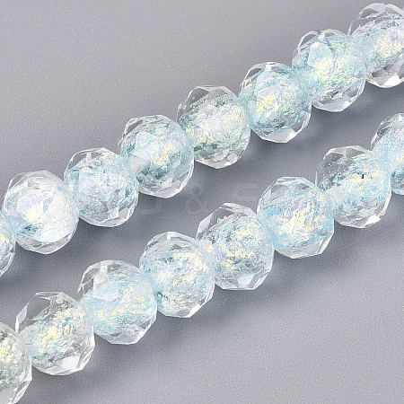 Handmade Foil Lampwork Beads Strands FOIL-T008-09D-1
