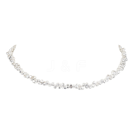 Electroplated Synthetic Non-magnetic Hematite Beads Necklaces NJEW-JN05087-1