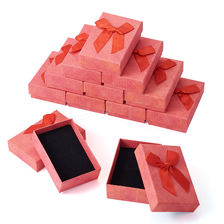 Rectangle Paper Jewelry Set Storage Gift Boxes with Bowknot CON-TAC0014-12D-1