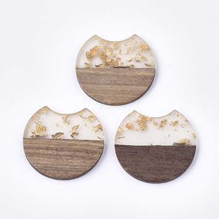 Resin & Walnut Wood Pendants RESI-T023-11H-1