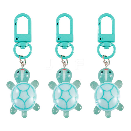 3Pcs Resin Tortoise Pendant Decorations HJEW-TA0001-39I-1