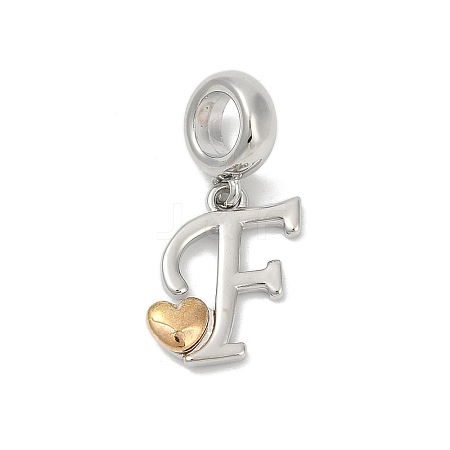 Brass European Dangle Charms KK-Z097-01F-GP-1