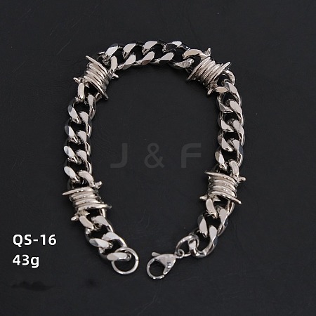 Hip-hop 304 Stainless Steel  Cuban Link Chains Bracelets for Men Women FS-WGE9529-01-1