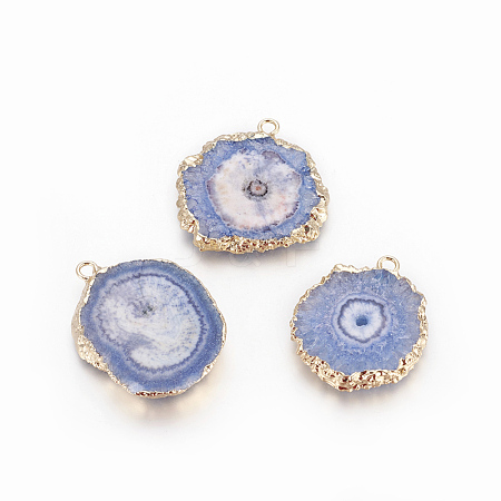 Natural Dyed Quartz Pendants G-P399-B08-1