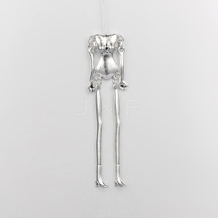 Tibetan Style Alloy Human Body Skeleton For DIY Toy Doll Making X-TIBE-39030A-AS-NR-1