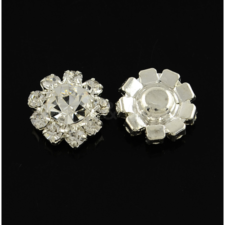 Shining Garment Accessories Flower Brass Grade A Rhinestone Findings Cabochons LS-RB-S022-01-1