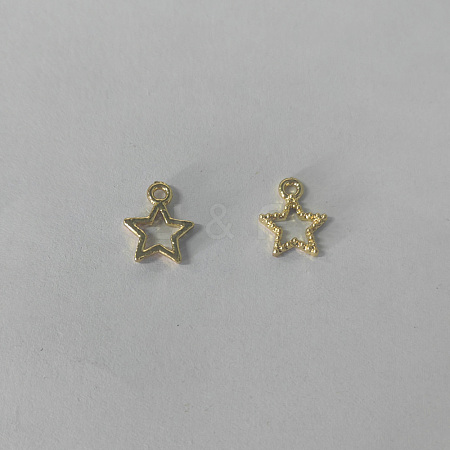 Alloy Open Back Bezel Charms FIND-WH0115-07LG-1