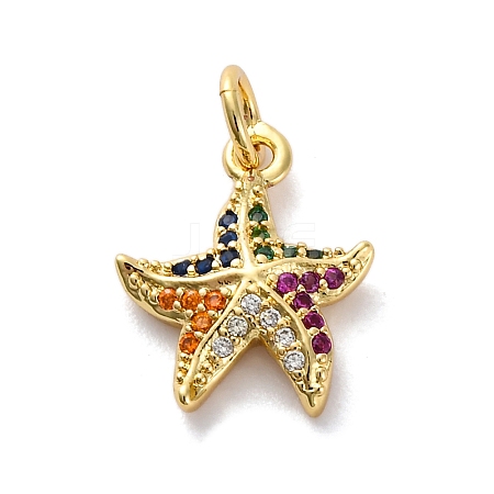 Brass Micro Pave Cubic Zirconia Pendants X-KK-S510-47G-04-1