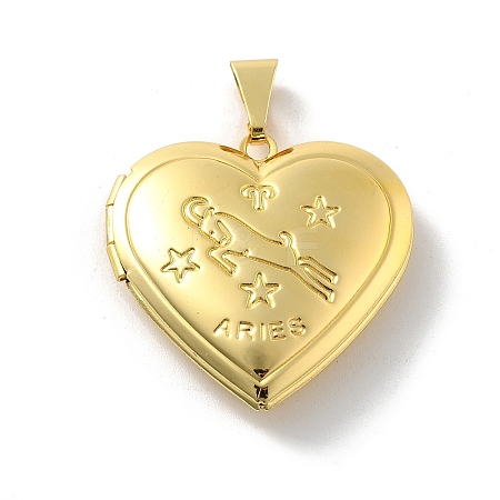 Brass Locket Pendants KK-C092-25G-07-1