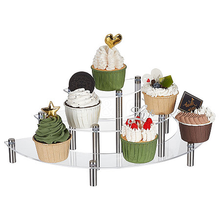 3-Tier Acrylic Semicircle Dessert Display Risers ODIS-WH0329-45-1