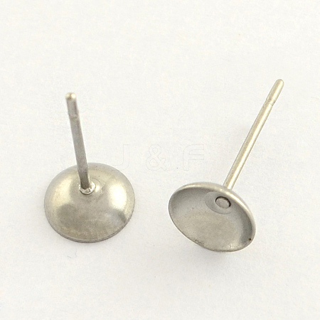 Tarnish Resistant 304 Stainless Steel Post Stud Earring Findings STAS-R063-51-1