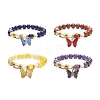 Natural Gemstone Round Beads Beaded Bracelets BJEW-JB09052-1