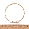 Natural Cultured Freshwater Pearl Rice Wire Wrapped Brass Cuff Bangles for Women BJEW-JB14301-4