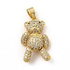 Rack Plating Brass Micro Pave Cubic Zirconia Pendants KK-E072-14G-1