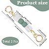 2Pcs Square Resin Beaded Bag Extension Chains PURS-GF0001-07A-2