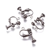 Rack Plated Brass Screw Clip-on Earring Findings X-KK-P169-04B-1