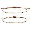 2Pcs Adjustable Glass Seed Bead Bracelets UW8577-1-5
