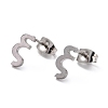 304 Stainless Steel Greek Alphabet Stud Earrings STAS-D007-07P-22-1