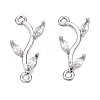 Brass Clear Cubic Zirconia Branch Links Connectors X-KK-S359-156P-RS-1