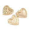 Hollow Heart Brass Locket Pendants KK-K414-12C-G-2