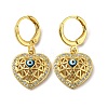 Real 18K Gold Plated Brass Dangle Leverback Earrings EJEW-A033-15G-02-1