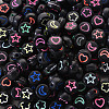 Opaque Black Acrylic Beads SACR-YW0001-21A-1