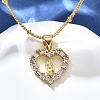 Brass Clear Cubic Zirconia Pendant Necklaces for Women NJEW-A039-02A-G-1