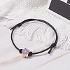 Flower Acrylic Enamel Beads Adjustable Cord Bracelet for Teen Girl Women BJEW-JB07047-3