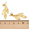 Leaf 304 Stainless Steel Stud Earrings EJEW-P332-02G-3