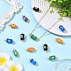 30Pcs 5 Colors Handmade Evil Eye Lampwork Connector Charms PALLOY-YW00158-5